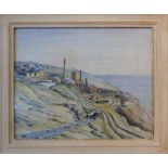 An early 20th century watercolour depicting a mining mill, signed 'Levant' and dated 1901