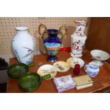 A collection of ceramics to include a Mason's vase and Royal Doulton plates