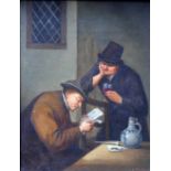 After Adriaen Jansz van Ostade (19th century Dutch School), gentlemen in a public house, oil on