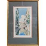 Neretti (20th century Italian school), Venice canal scene, watercolour, signed lower left, framed