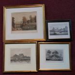 A collection of four engravings, comprising three of Eastern architecture, and one depicting Table