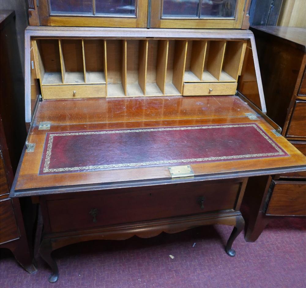 An Edwardian mahogany bureau bookcase, H.224 W.84 D.46cm - Bild 2 aus 2