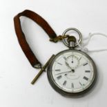 A late 19th/early 20th century silver pocket watch 'Chrono-Micrometer', Roman numerals, outer