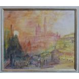 After William Turner, a cityscape scene, watercolour, bearing signature lower right and dated