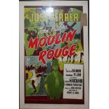 A film poster for Moulin Rouge directed by John Austin, printed later, framed and glazed, 91 x 57cm