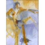 After Ossip Zadkine a figural study of a nude man, watercolour and graphite, bears signature to