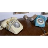 Three vintage rotary dial telephones (3)