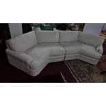 A Weiman Company Sofa in two parts with cream damask upholstery