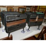 A pair of industrial style side chests, H.51 W.48 D.38cm