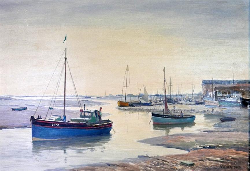 Vavasour Hammond (1900-1985), 'Evening, Leigh-on-Sea', oil on board, 35 x 51cm - Image 2 of 3