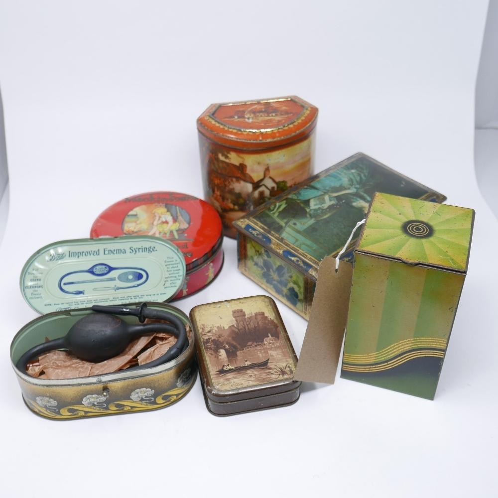 A collection of vintage sweet and biscuit tins