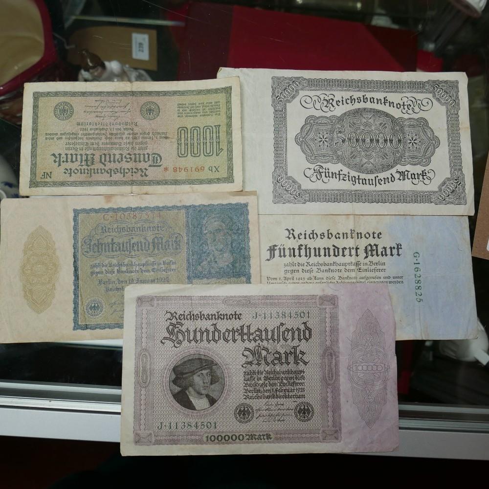 A collection of five German Reichsbanknotes, (5)