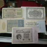 A collection of five German Reichsbanknotes, (5)