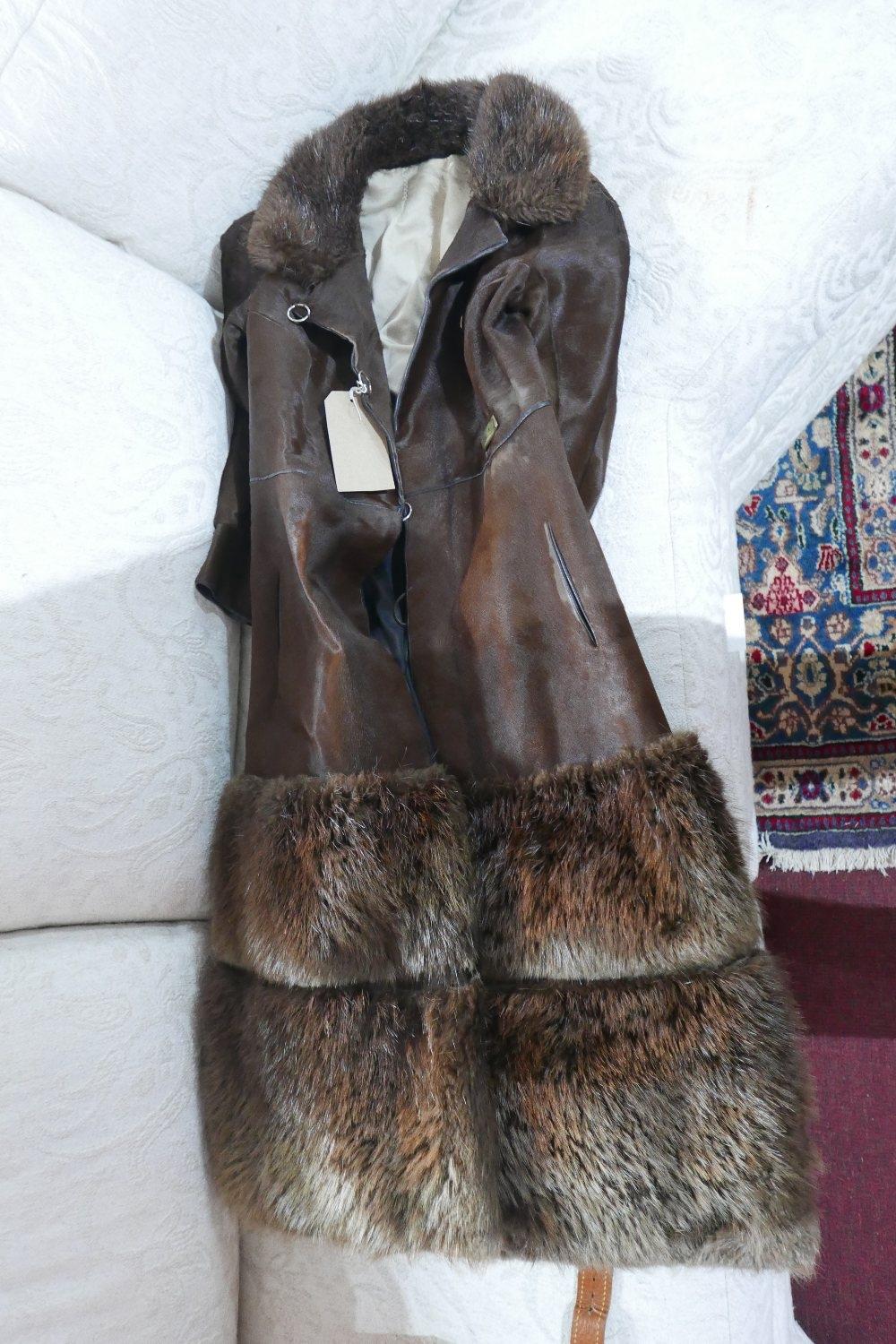 A vintage ladies Furs Renee brown hide and fur coat - Image 2 of 4