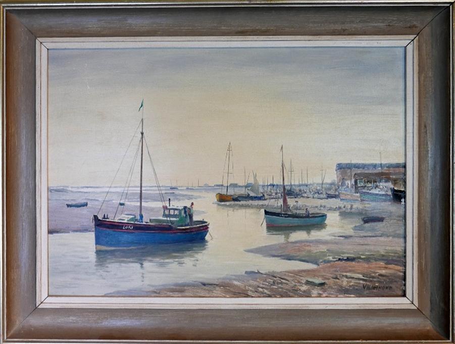 Vavasour Hammond (1900-1985), 'Evening, Leigh-on-Sea', oil on board, 35 x 51cm