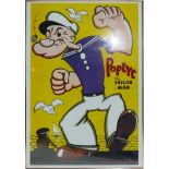 A framed and glazed reproduction poster of "Popeye the Sailor Man" H.100 W.70cm