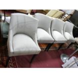 A set of 4 Grecian style slipper dining chairs H.85cm