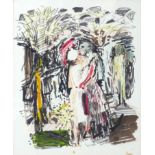 Edwin Smith, 'The Tryst', watercolour and ink, inscribed to verso, 24 x 19cm