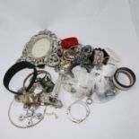 A large collection of costume jewellery to include necklaces, bangles, rings and other items to