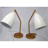 A pair of retro 1960's style desk lamps.