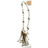 A 1920's gilt metal and faceted crystal costume jewellery necklace composed of faceted crystal bead
