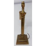 A 20th century brass Corinthian column table lamp, H.45cm