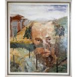 A framed oil on canvas, Gulag Archipelago, James McGowan, 1975, H.60 W.49cm