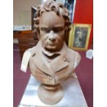 A 20th century cast iron bust of Beethoven, H.56cm