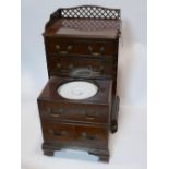 A Georgian style mahogany bedside commode, H.86 W.51 D.40cm