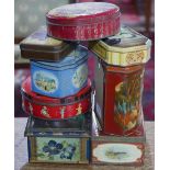 A collection of vintage sweet and biscuit tins