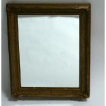 An early 20th century giltwood mirror, some breaks to gilt, 53 x 65cm
