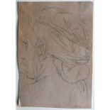 Pencil sketch, head of a man after Raphael, H.18.5 W.12.5cm