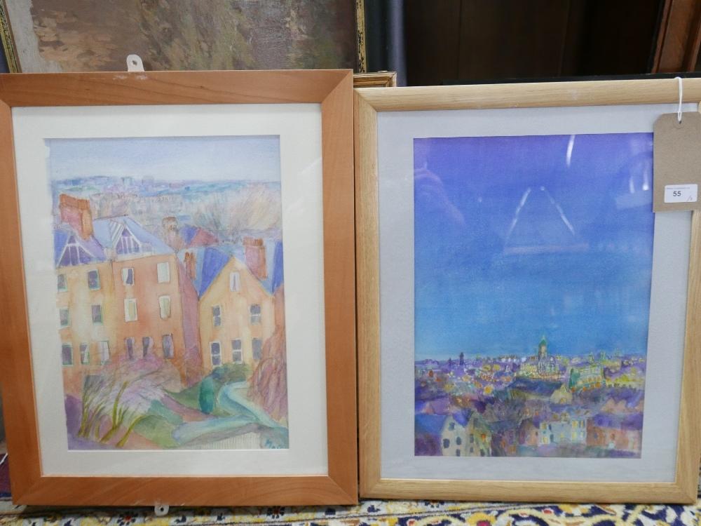 Mair Davies (Contemporary), Two framed and glazed watercolours depicting views of Hampstead, one - Image 2 of 2