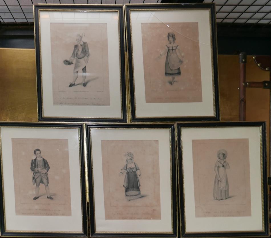 WITHDRAWN- A set of five early 19th century character portrait engravings, engraved by R. Cooper,