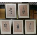 WITHDRAWN- A set of five early 19th century character portrait engravings, engraved by R. Cooper,