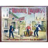 A lithographic poster for 'The Wonderful Emilion's, The Best Comic Acrobatic Act Up to Date', 72 x