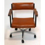 A vintage Antocks Lairn Group swivel desk chair, label to reverse