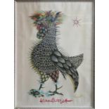 Jean Lucrat, a mid 20th century lithograph titled 'Le Coq', hand signed in crayon, 68 x 48cm