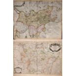 A hand-coloured map by Hubert Jalliot, Paris, 1696, 48 x 62cm, togeether with a hand-coloured