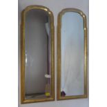 A pair of giltwood mirrors with bevelled plates