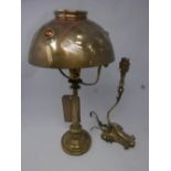 Two Art Nouveau brass lamps