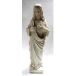 A reconstituted marble sculpture of Jesus Christ, signed 'dal Torrione' verso, H.85cm