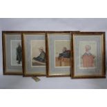 Four Vanity fair coloured prints of judges, framed and glazed, 30 x 20cm (4)