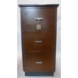 An early 20th century mahogany filing cabinet, raised on plinth base, H.105 W.53 D.66cm