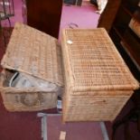 Two large wicker baskets