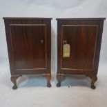A pair of early 20th century mahogany side cabinets, H.68 W.40 D.32cm