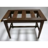 A Victorian oak luggage rack with slatted top, H.46 W.66 D.41cm