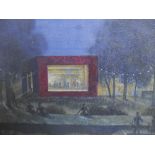 Laurence Irving (British, 1897–1988), Outdoor Theatre, oil on board, framed, 34 x 50cm