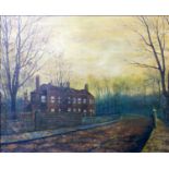 After John Atkinson Grimshaw, landscape study, oil on canvas, bearing signature lower right, H.44.