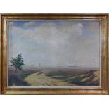 Willem Jan van den Berghe (Dutch, 1823-1901), Landscape study, oil on canvas in gilt frame, 64 x